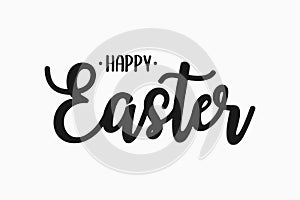 Happy Easter text banner. Easter lettering typography background. Vector photo